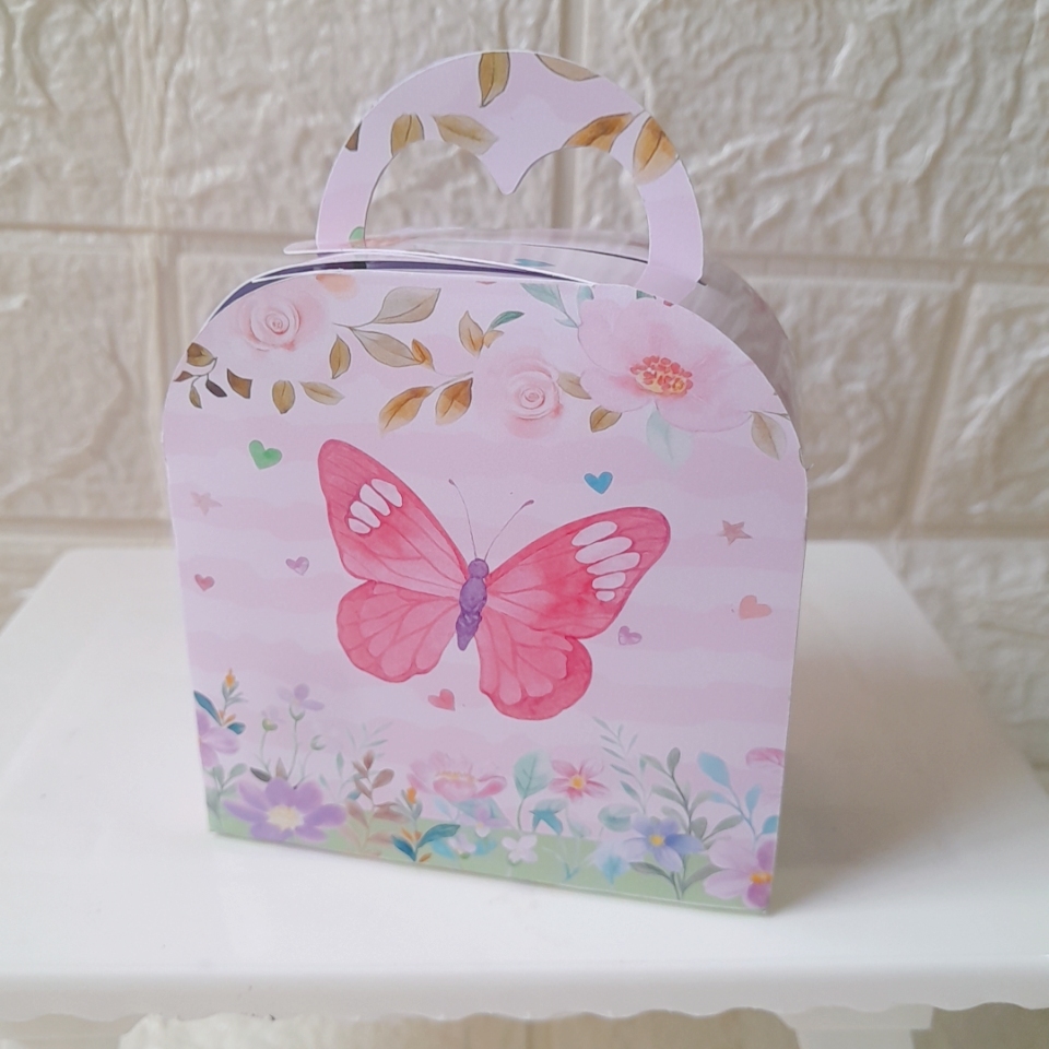 PEGUE E MONTE Kit Caixas Maletinha  Personalizadas  Tema  Jardim das Borboleta Lembrancinha Festa Infantil Caixinha Mimo