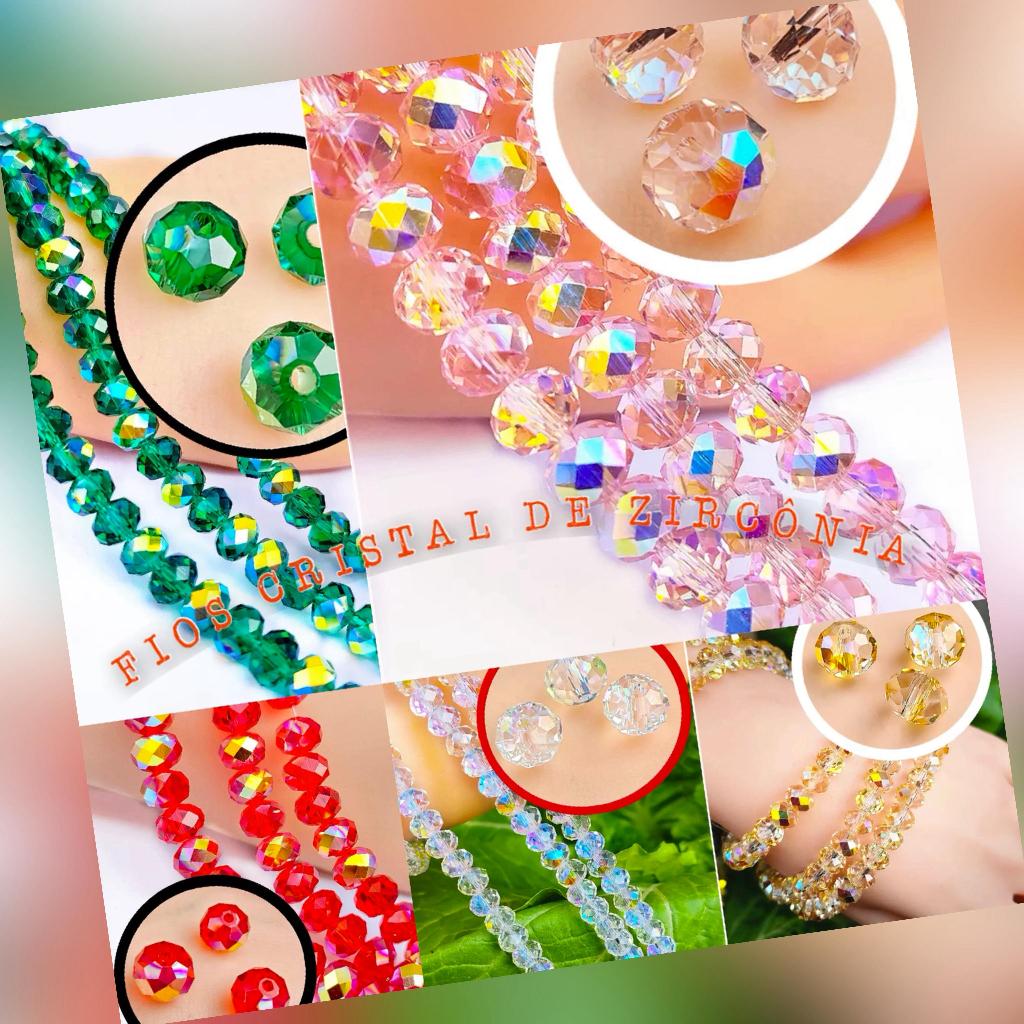 Kit 5 Fios Cristal De Zirconia - 8MM - Cores Premium em Oferta na Shopee