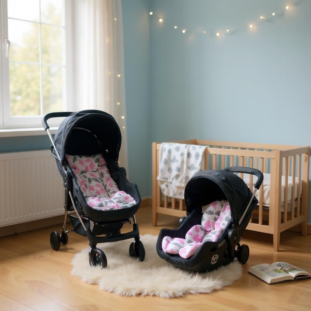 Kit Colchonete Para Carrinho Com Almofada Redutora Para Bebê Conforto Infantil Menino Menina
