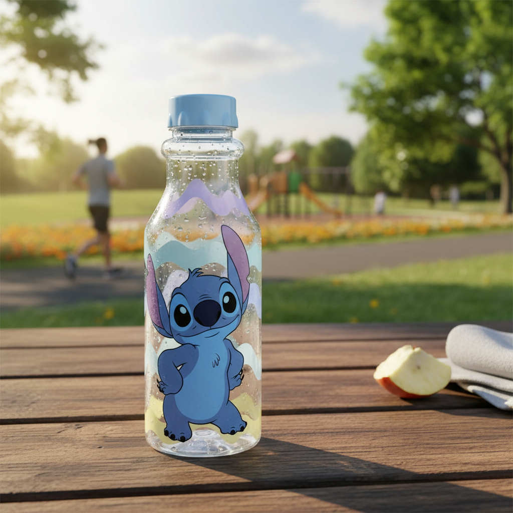 Garrafa Água Infantil Stitch Escolar Lembrancinha Academia  Garrafinha Squeeze Retrô 500ml Disney