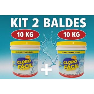Kit com 2 Baldes de Cloro Fácil Granulado 3 Em 1 Balde 10kg Piscinas Ultraclor (20kg Total) em Oferta na Shopee