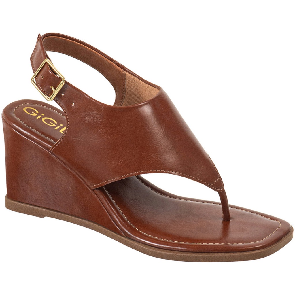 Sandália Feminina Anabela Salto Alto Thong Asa Delta De Dedo Bico Quadrado Estilo Confortável GiGiL em Oferta na Shopee
