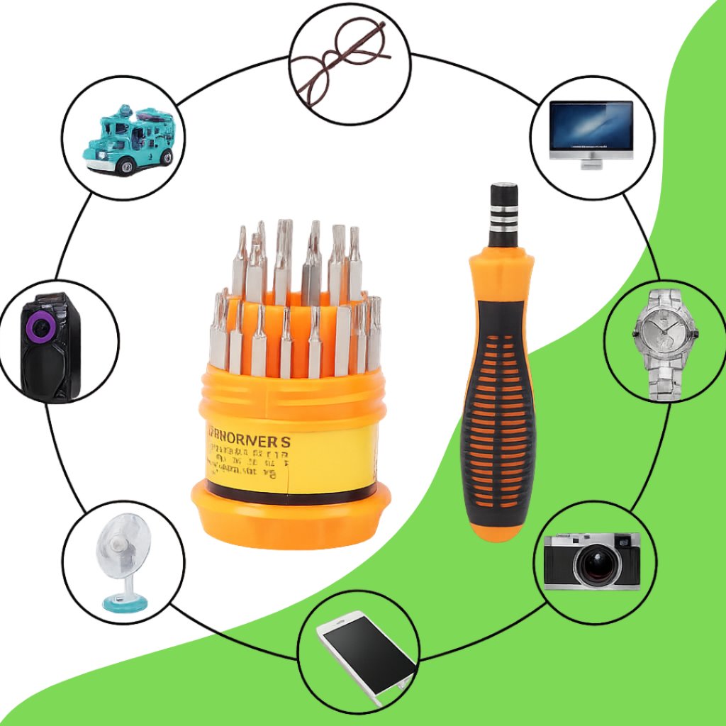 Kit Ferramentas de Precisão 31 Peças | Manutenção Eletrônicos, Celular, Notebook, Óculos