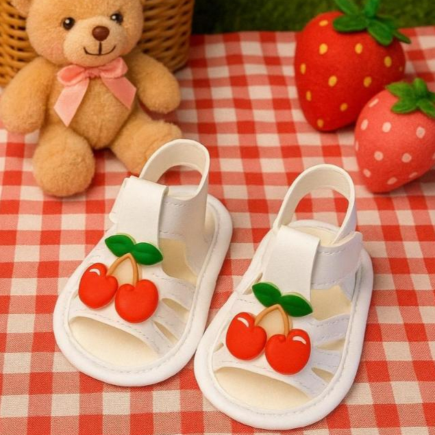 Sandália para Bebê Cereja - Sandalinha Recém Nascido Menina em Oferta na Shopee