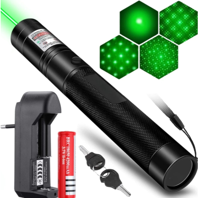 Super Caneta Laser Recarregável Pointer Ultra Forte Alcance 50km - Verde