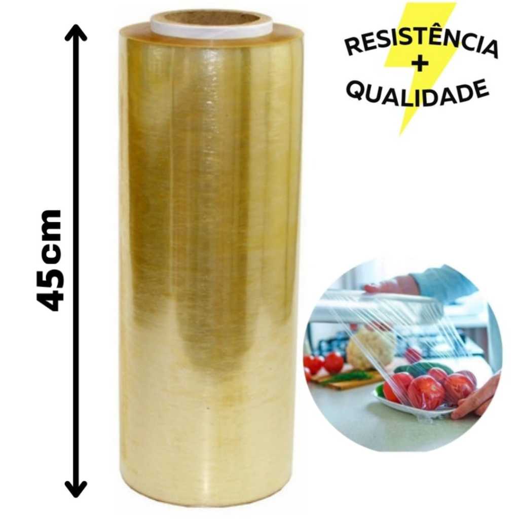 Rolo Bobina Plástico De Filme Pvc Prático Resistente 45cm X 300 Metros