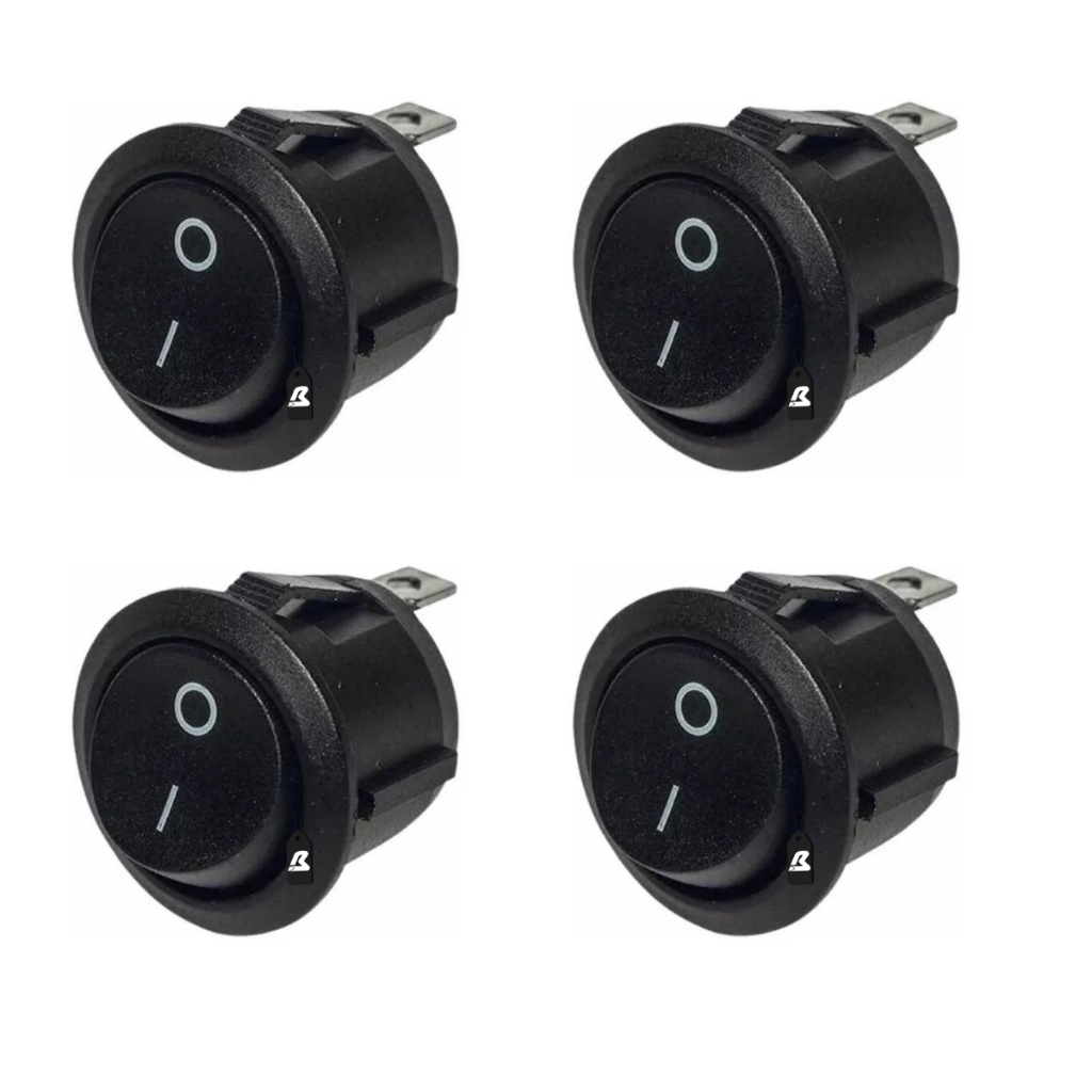 Botão Tic Tac Liga Desliga 10a 12V 24V Interruptor Redondo 127V 220 em Oferta na Shopee