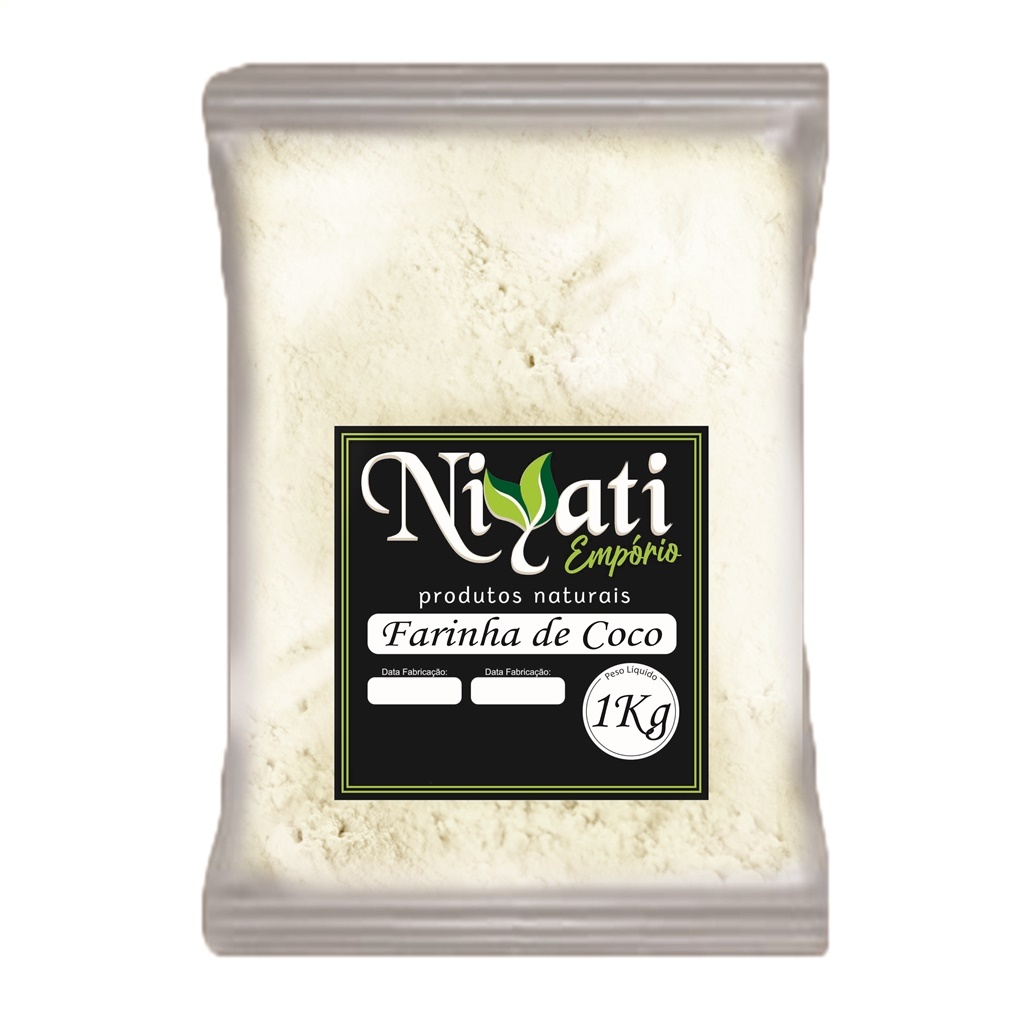 Farinha de Coco Branca 1kg Sem Glúten Rica em Fibras Niyati em Oferta na Shopee