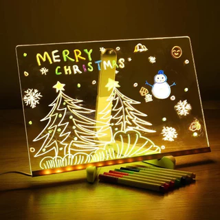 Luminária LED Escrever Abajur 3D quadro de notas tela pra escrever decoração quarto sala casa em acr