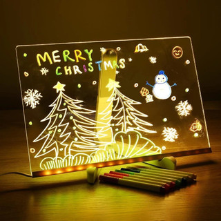 Luminária LED Escrever Abajur 3D  quadro de notas tela pra escrever decoração quarto sala casa em acrílico