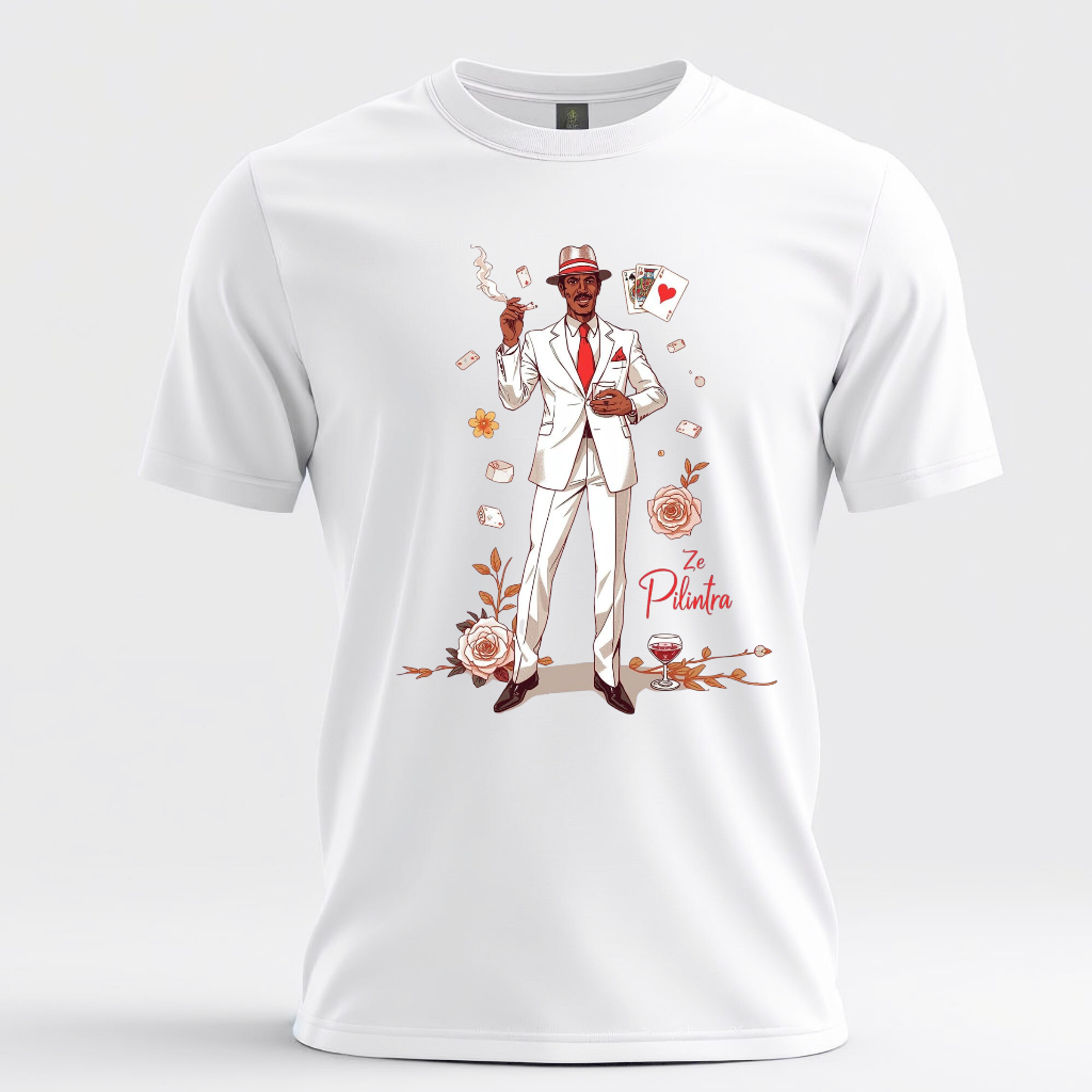 Camiseta Zé Pelintra Estampa Exclusiva Confortável Feminina/Masculina Estilo Umbanda e Orixás