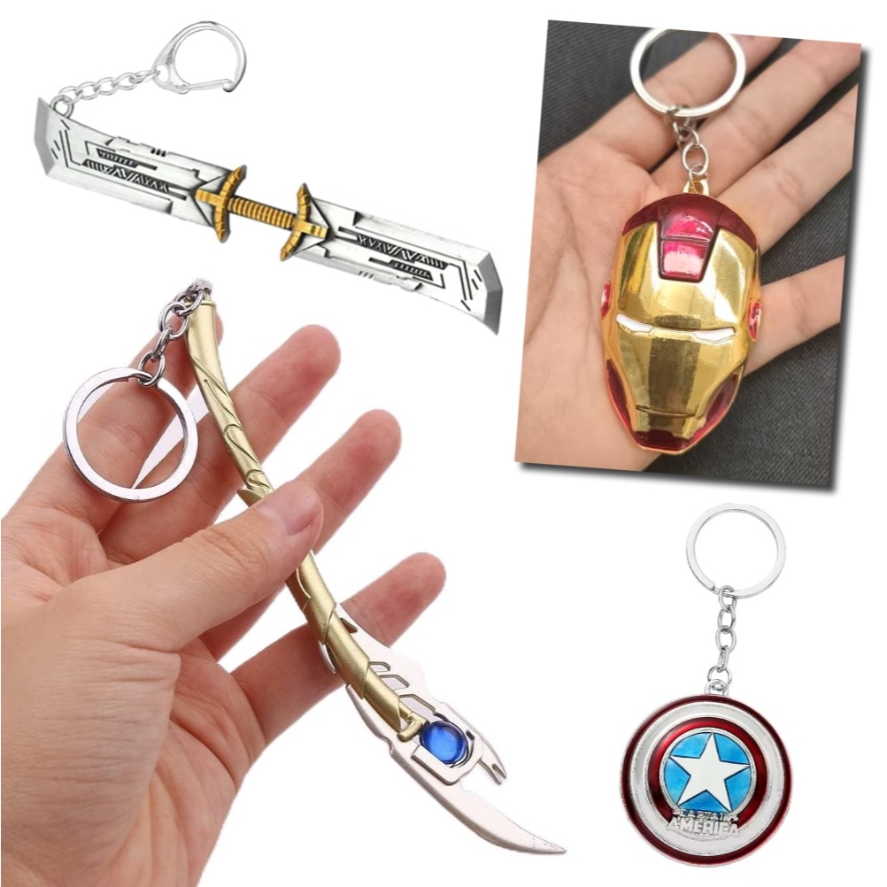 Chaveiros MARVEL de ALTA QUALIDADE - METAL/GRANDE - Thor, Homem de Ferro, Thanos, Capitão América, SpiderMan