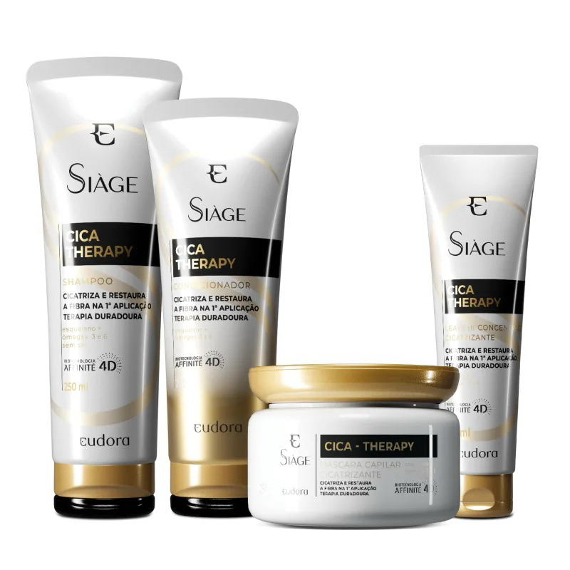 Combo Siàge Cica-Therapy Shampoo Condicionador Máscara Leave-in Eudora