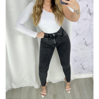 Calça preta cinza jeans Feminina Skinny Levanta Bumbum Perfeita Levanta Bumbum