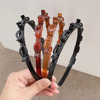 Acessórios de Cabelo Feminino – Clipes de Trança com Resina e Design Oco em Oferta na Shopee