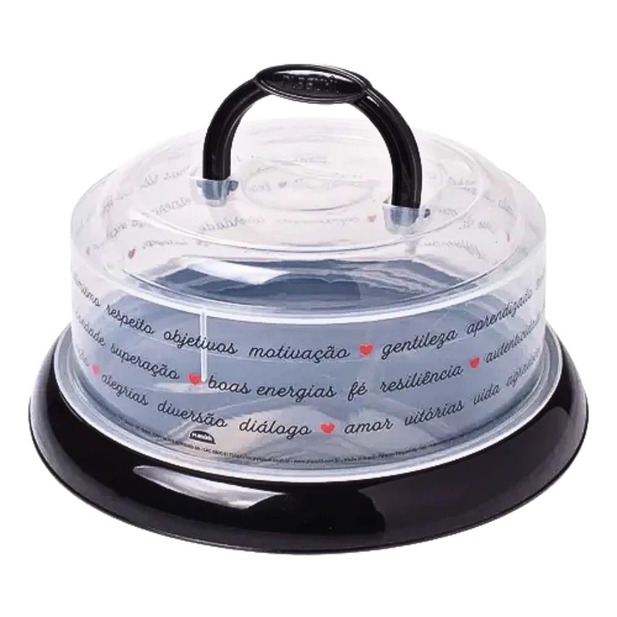 Queijeira com Alça e Rosca Corações - Preto - Plasútil-5756 em Oferta na Shopee