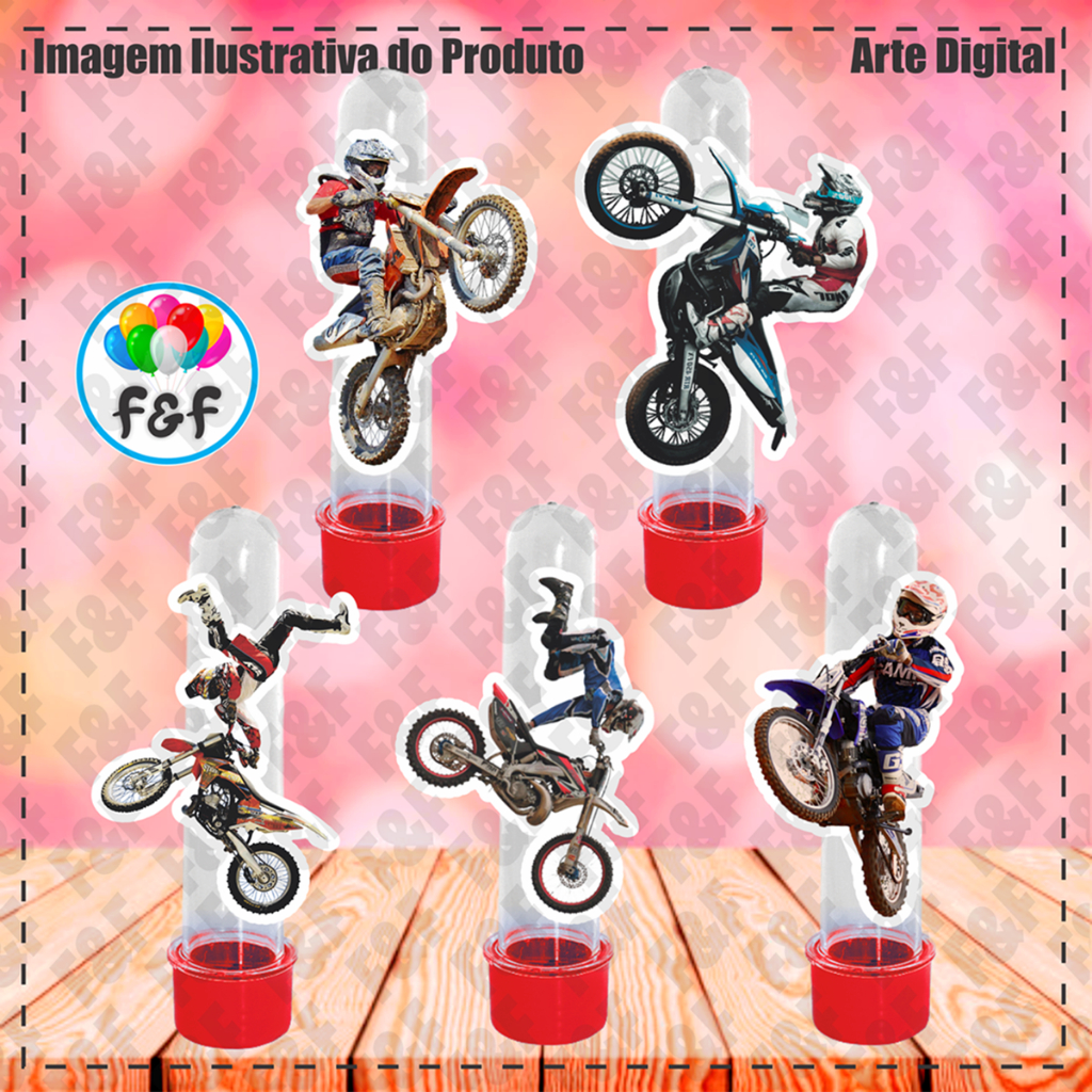 Apliques 3D 9 cm para Tubete Motocross Moto Grau em Oferta na Shopee
