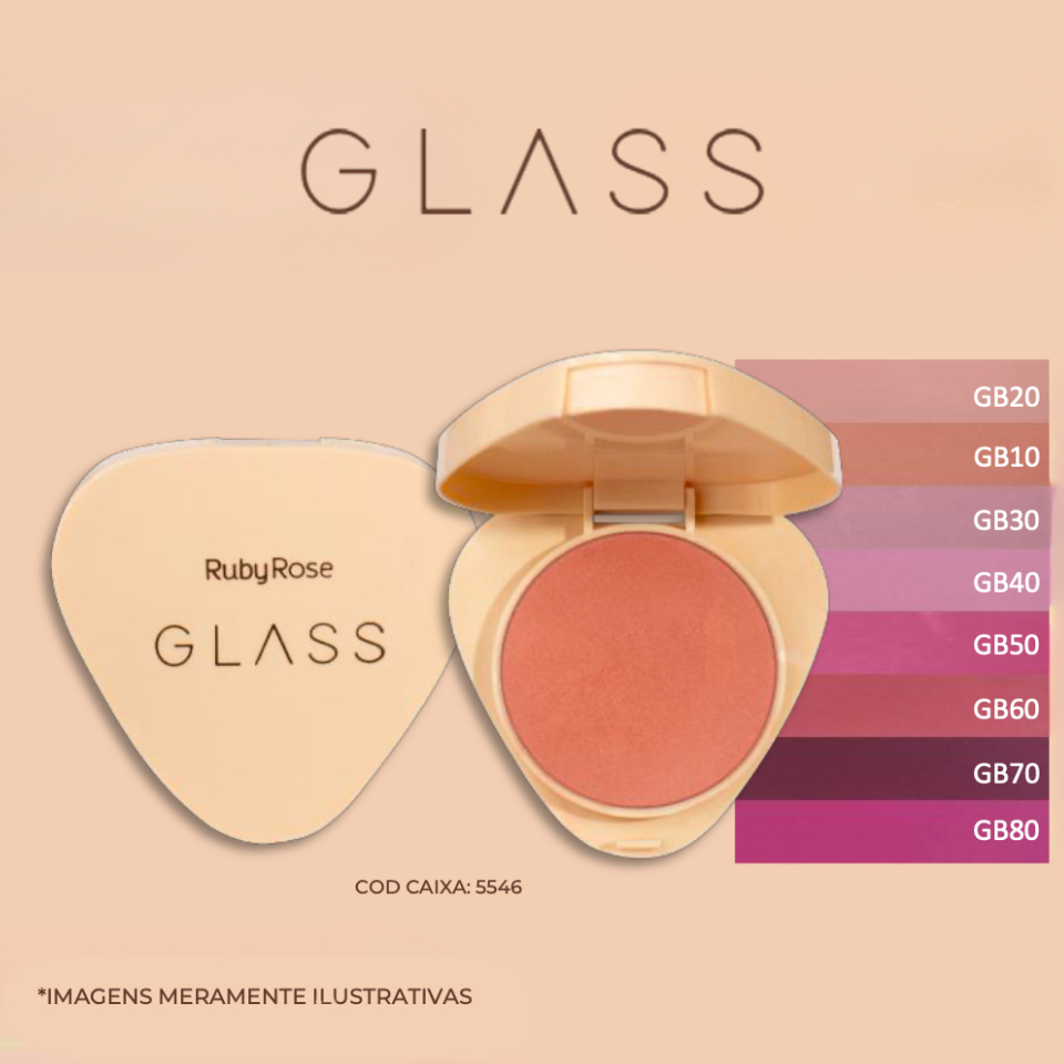 Blush Compacto Aveludado Glass Ruby Rose