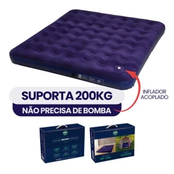 Colchão Inflável King Size com Inflador Embutido Mor + Kit Reparo