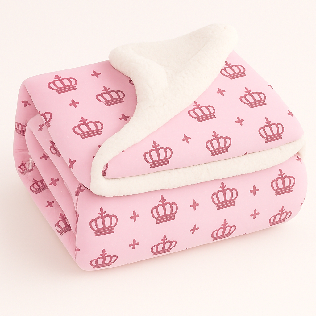 Cobertor berço bebê - Dupla face sherpa felpuda - Antialérgico