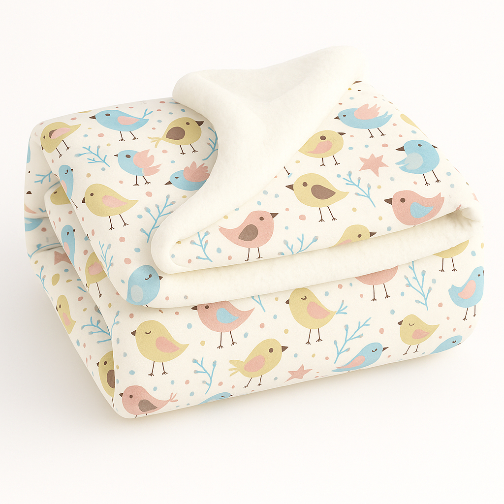 Cobertor berço bebê - Dupla face sherpa felpuda - Antialérgico