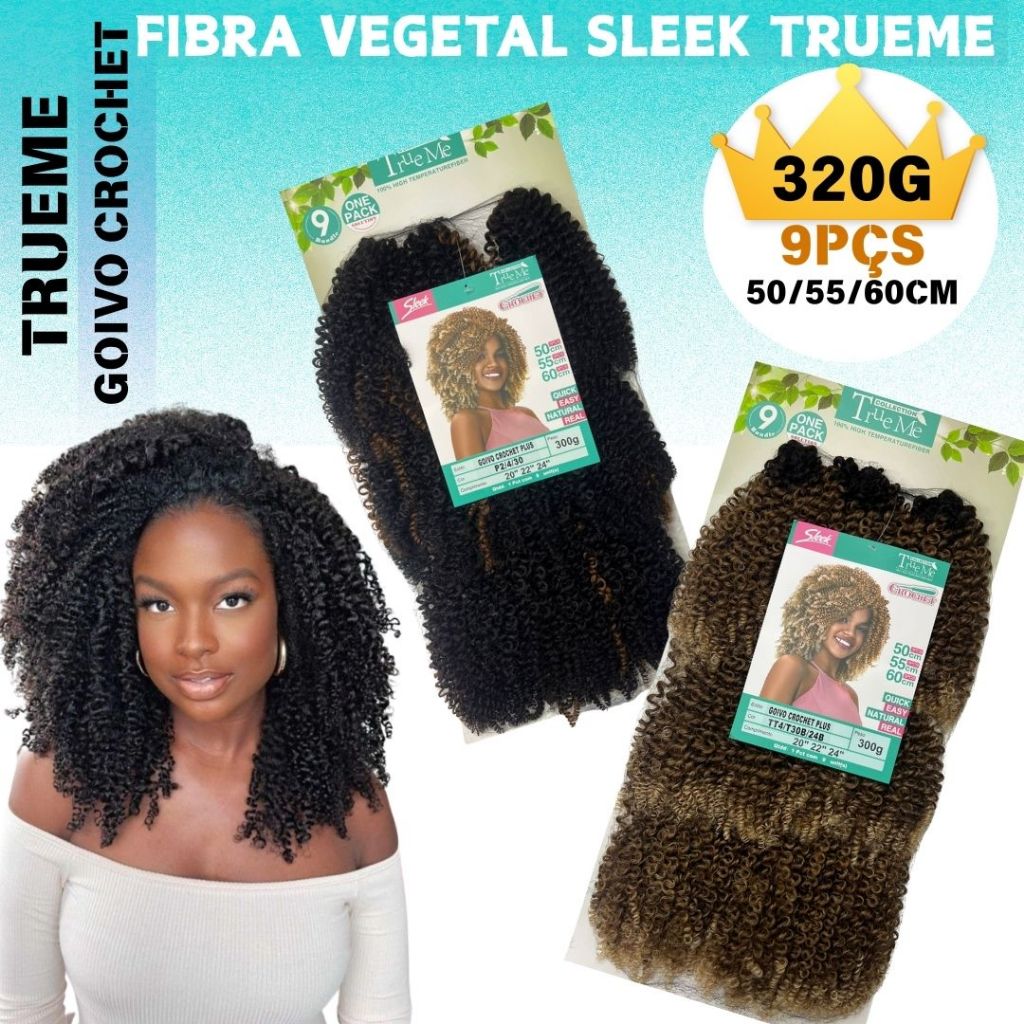 Cabelo Cacheado Bio Orgânico Goivo Crochet Plus 60cm 300g