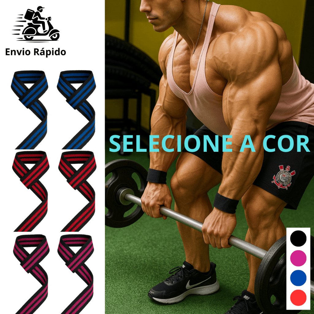 Tala Strap Musculação Profissional Treino Academia Premium 1 PAR