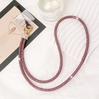 Pulseira longa para celular com strass brilhantes, cordão de mão luxuoso com strass brilhantes em Oferta na Shopee
