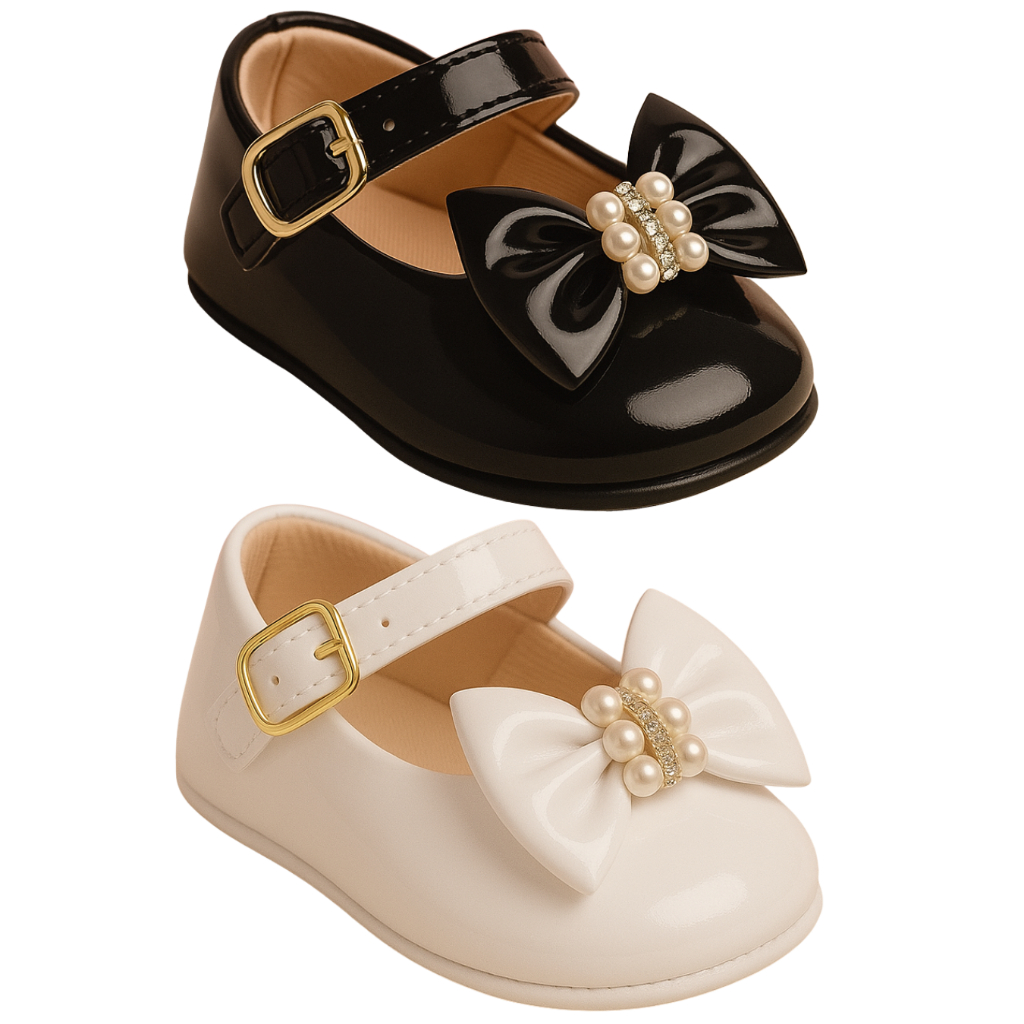 Kit 2 Pares Sapatilha Bebê Menina Verniz do 14 ao 19 Confortável Maleável Estilo Boneca