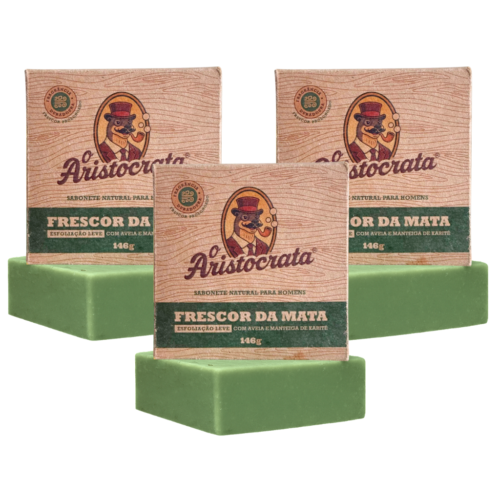 3un Sabonete Natural O Aristocrata Frescor da Mata 146g em Oferta na Shopee