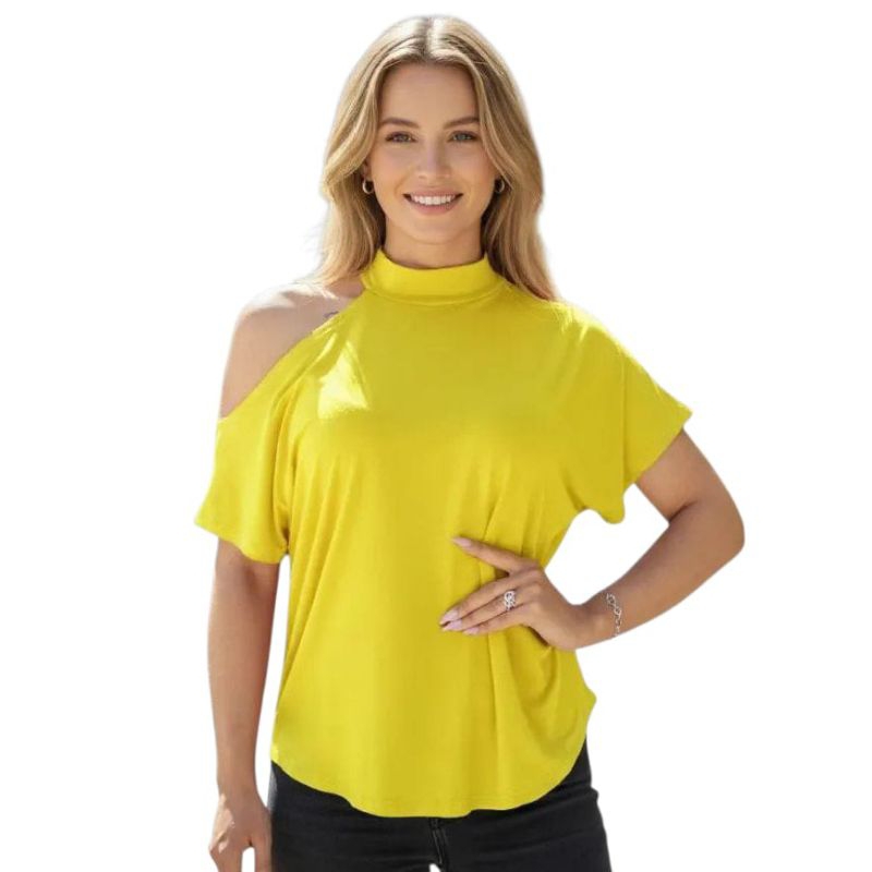 blusa manga curta básica camisa feminina soltinha SHOKER — imagem 2 de 2