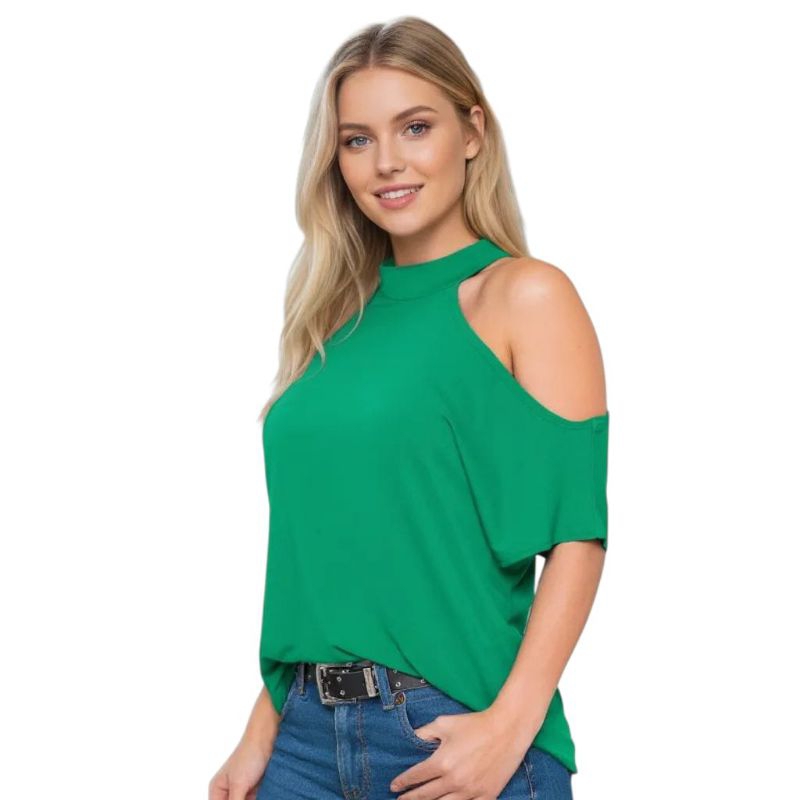 blusa manga curta básica camisa feminina soltinha SHOKER