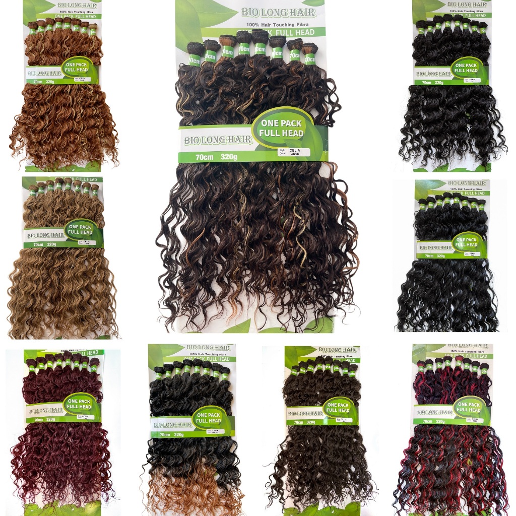 Cabelo 100%Orgânico Cacheado cacho 3a-3b Celia 70cm 8 Telas 320gr