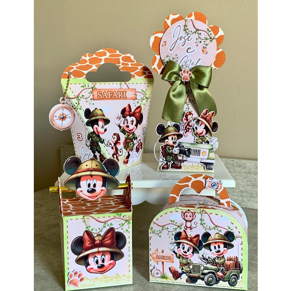 Kit Pegue e Monte Mickey Safari | Personalizados | Lembrancinha| Aniversário | Caixinhas Personalizadas