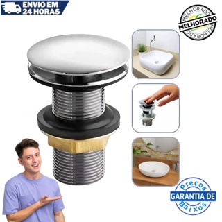 Válvula Click Ralo Cuba Pia Lavatório 1-1/4 Para Cuba De Banheiro em Oferta na Shopee