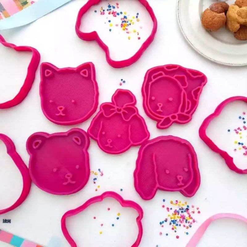 🐱🐶 Kit Cortadores Biscoito Animais Boobie | Impressão 3D PLA | 5 Modelos | 4cm/10cm | Tamanho Personalizável 🍪✨