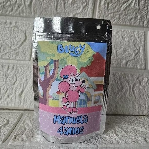 Saquinho ziplock Bluey metalizado/lembrancinha/personalizados Bluey