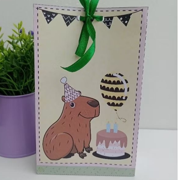 Sacolinha PEGUE E MONTE personalizada Capivara/Lembrancinha de Festa Capivara/Personalizados Capivara