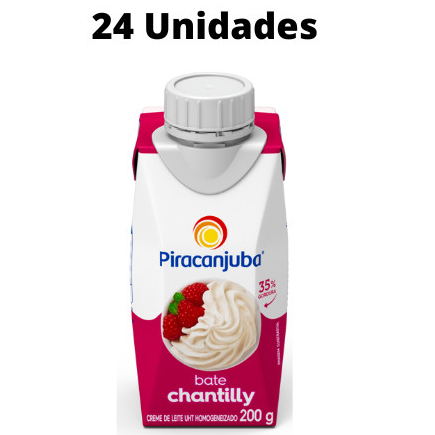 Creme de Leite Bate Chantily Piracanjuba 200g Caixa com 24 em Oferta na Shopee