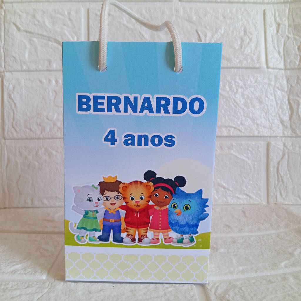 Sacolinha Personalizada Daniel o Tigre - PEGUE E MONTE - TAMANHO P