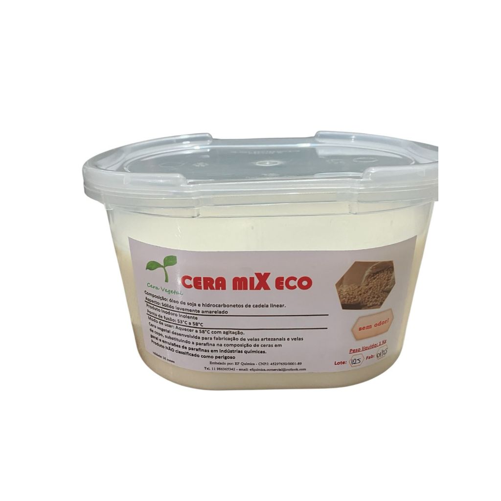 Ceramix Cera Ecologica Soja Parafina Velas Desmolde Pote 1kg