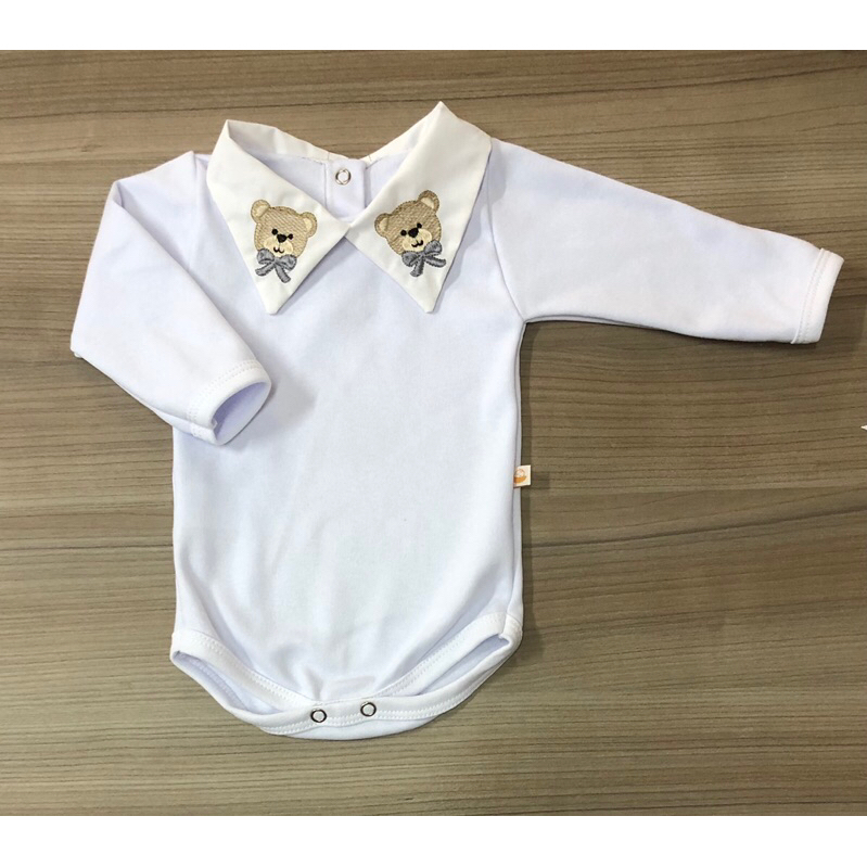 Body para bebê de algodão bordado