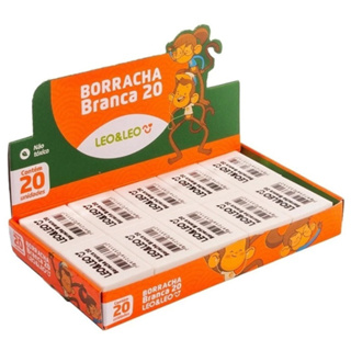 Kit 20 Unidades Borracha Branca Escolar N°20 Leo&Leo em Oferta na Shopee