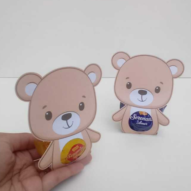 Porta Bombom Personalizado Ursinho /Lembrancinha para Chá de Bebê /Chá Revelação /Festa Infantil (NÃO ACOMPANHA BOMBOM)