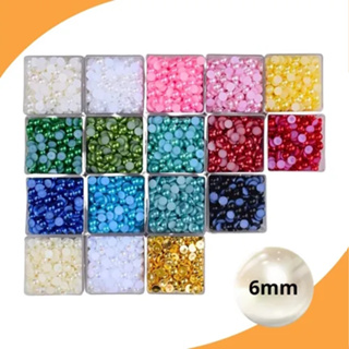 Meia Perola 6mm 1.000 unidades Sem Furo Para Colagem Barato Promoção. em Oferta na Shopee