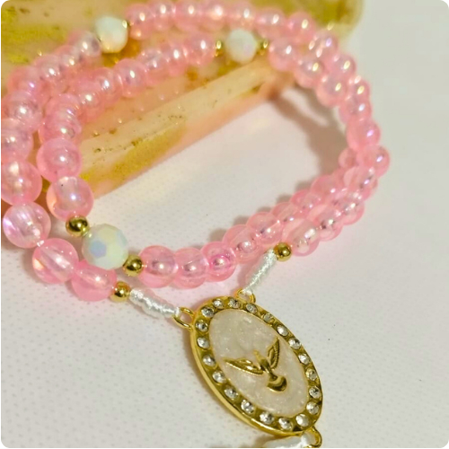 Terço 8mm Personalizado com Nome – Lembrancinha Religiosa Batizado, Comunhão, Crisma, Casamento