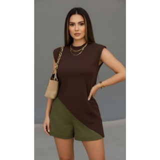 Blusa básica assimétrica ponta em Oferta na Shopee