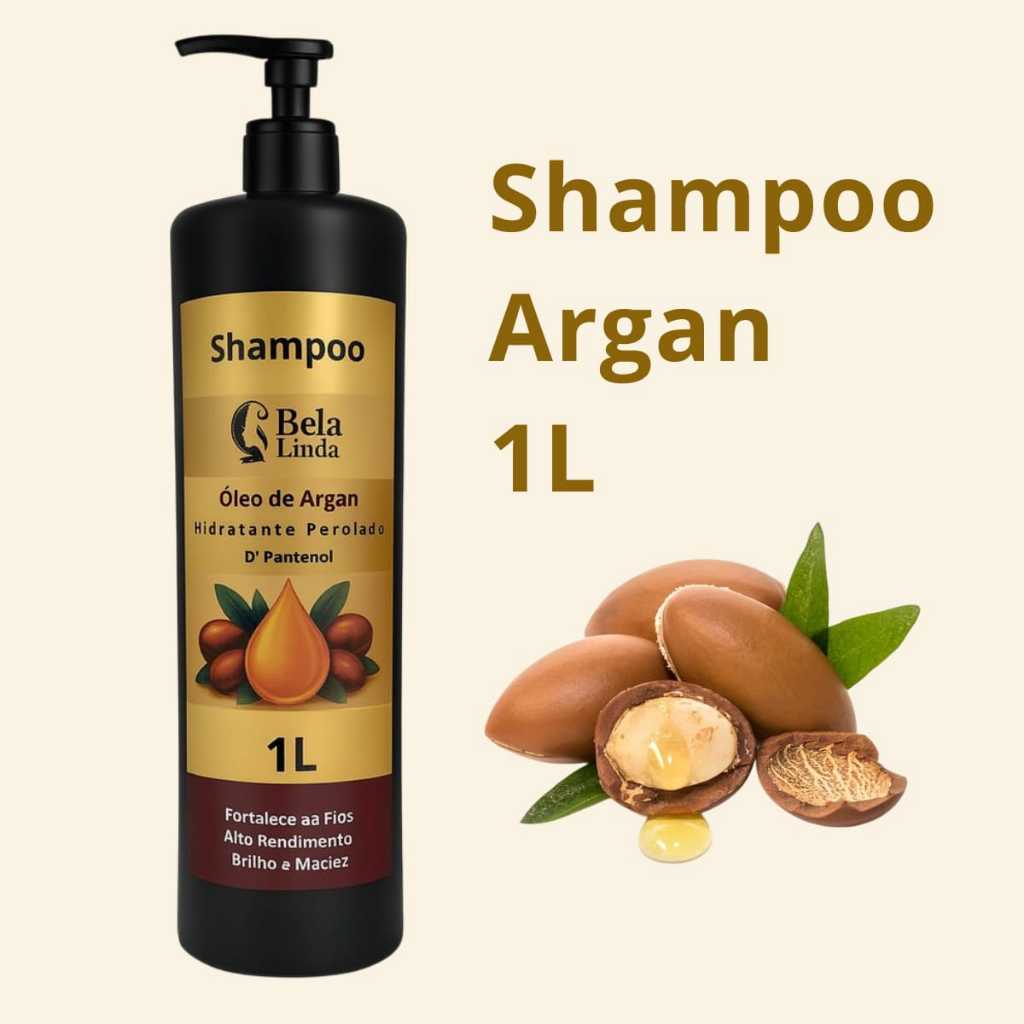 Shampoo 1l Profissional Tratamento Capilar Óleo Argan Sem Sal
