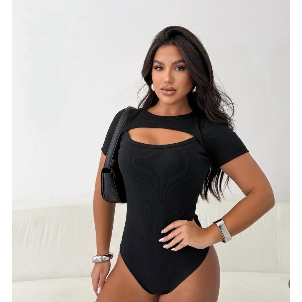 Body Bory Abertura Busto Bori Manga Curta Suplex Tamanho Grande P M G GG Simples Casual em Oferta na Shopee