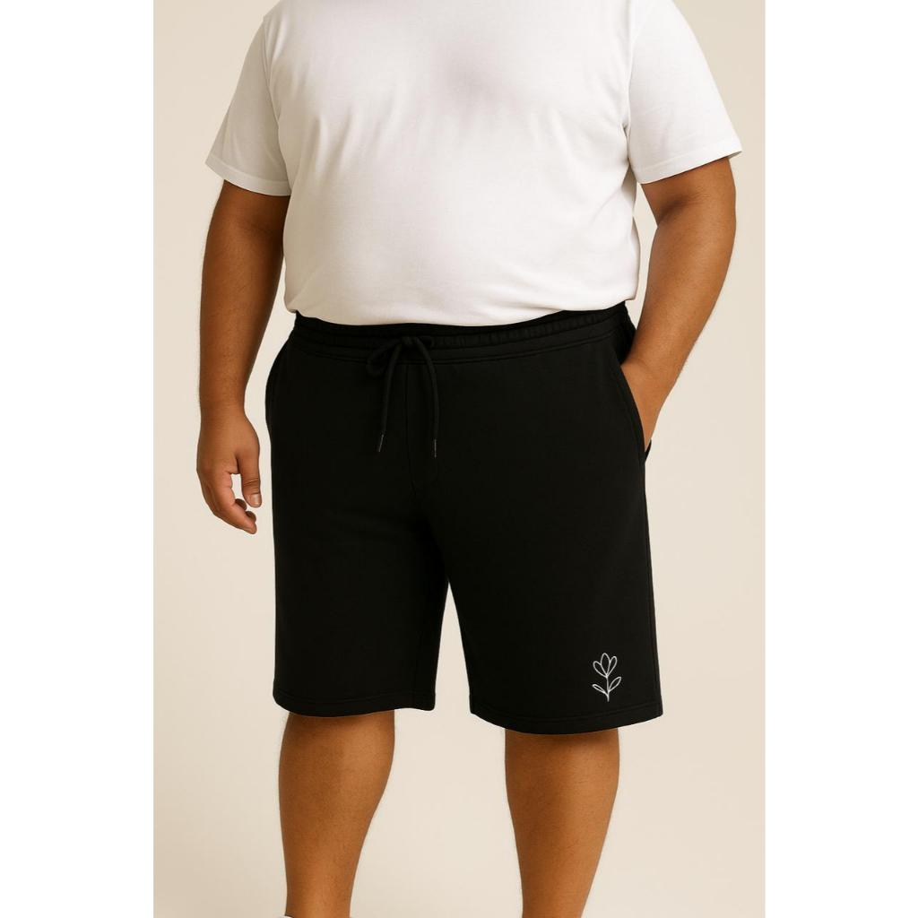 Bermuda Masculina Plus Size Tamanho Grande Com Elastico Moletom G2 G4